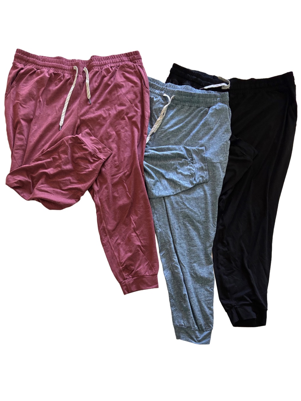 3/$24 2/$20 JOGGERS Kirkland Signature burgundy, blue heather, Black; drawstring